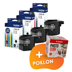Komplet tinta Brother LC529XLBK (crna), original, 3 komada + GRATIS POKLON