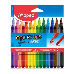 Komplet bojica i markera Maped Infinity x Ocean, 15 + 12 komada