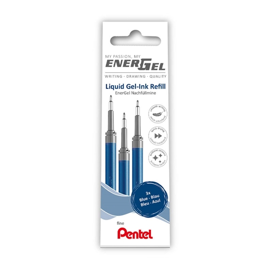 Refil patrona za roler olovku Pentel BLN75, plava, 3 komada