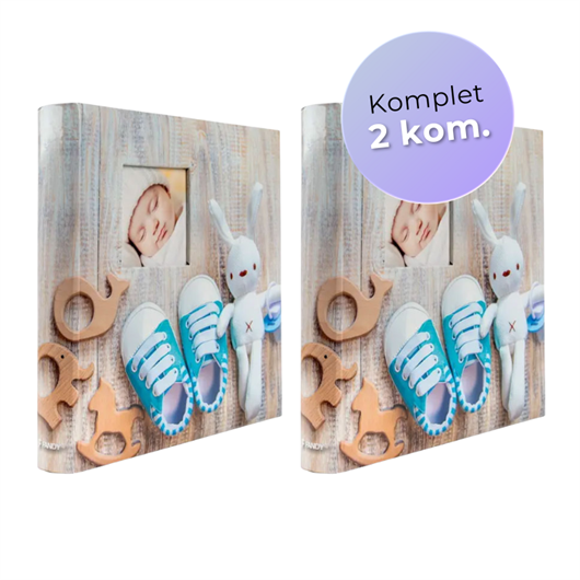 Poklon paket najljepših uspomena Plavi zečići: 2x Foto album, 500 slika