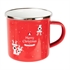 Šalica Retro Merry Christmas, emajlirana, crvena