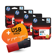 Komplet tinta HP nr.655 (BK/C/M/Y), original + USB stick po SUPER cijeni
