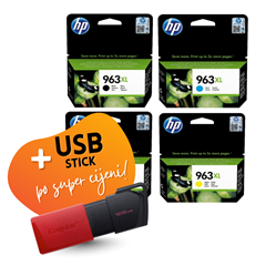 Komplet tinta HP nr.963 XL (BK/C/M/Y), original + USB stick po SUPER cijeni