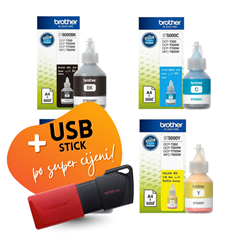 Komplet tinta Brother BT-6000 BK + BT-5000 (C/M/Y), original + USB stick po SUPER cijeni