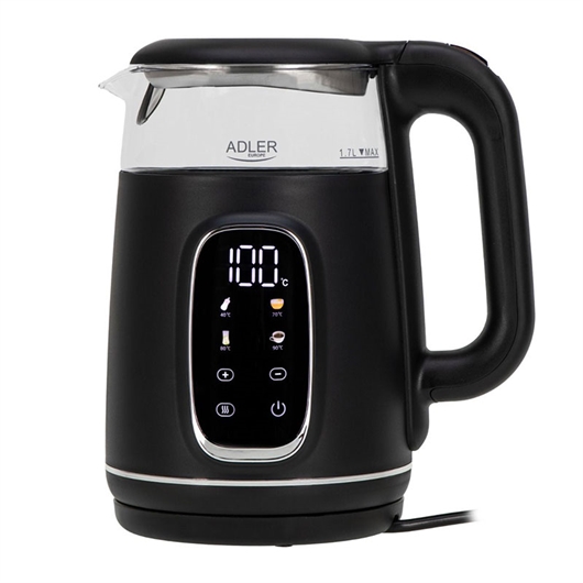 Grijač vode Adler AD1305 BS s LED zaslonom, 1.7L, crno sivi