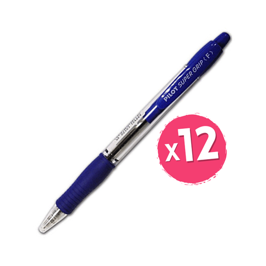 Kemijska olovka Pilot Super Grip Fine BPGP-10R-F, plava, 12 komada
