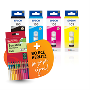 Komplet bočica Epson 103 (BK/C/M/Y), original + bojice po SUPER cijeni