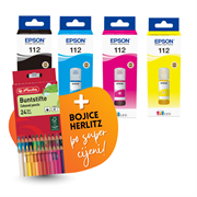 Komplet bočica Epson 112 (BK/C/M/Y), original + bojice po SUPER cijeni