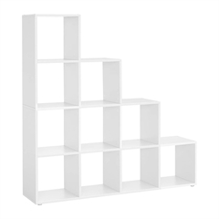 Polica Vasagle s 10 otvorenih ladica, bijela