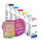 Komplet bočica Epson T673 (BK/C/M/Y/LC/LM), original + foto album po SUPER cijeni