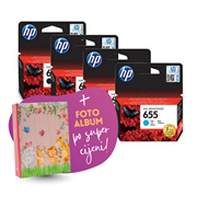 Komplet tinta HP nr.655 (BK/C/M/Y), original + foto album po SUPER cijeni