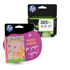 Komplet tinta HP 3YM62AE nr.305XL (crna + boja), original + foto album po SUPER cijeni