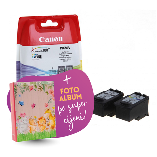 Komplet tinta Canon PG-510 + CL-511, original + foto album po SUPER cijeni