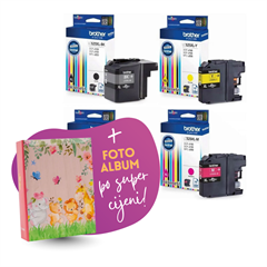 Komplet tinta Brother LC529XL (BK) + LC525XL (C/M/Y), original + foto album po SUPER cijeni