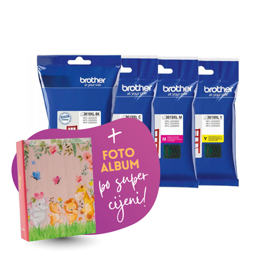 Komplet tinta Brother LC3619XL (BK/C/M/Y), original + foto album po SUPER cijeni