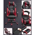 Ergonomska stolica za gaming i ured Songmics, crno crvena