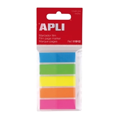Samoljepljivi indeks listići Apli (12 x 45 mm), plastični, 5 x 25 listića