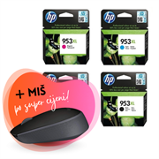 Komplet tinta HP nr.953XL (BK/C/M/Y), original + bežični miš po SUPER cijeni
