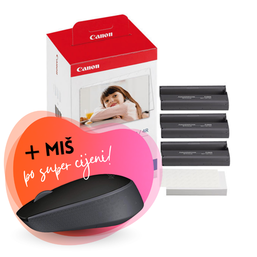 Tinta + foto papir Canon KP-108IN, original + bežični miš po SUPER cijeni