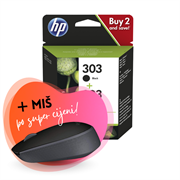 Komplet tinta HP 3YM92AE (nr.303 BK + nr.303 CMY), original + bežični miš po SUPER cijeni