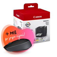 Komplet tinta Canon PGI-2500XL (BK/C/M/Y), original + bežični miš po SUPER cijeni
