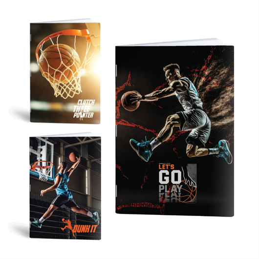 Bilježnica A4 Rucksack Only, Košarka2, crte s 9 mm rubom, 52 lista, sortirano