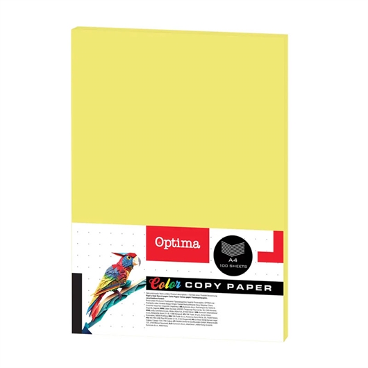 Fotokopirni papir u boji Optima A4, fluorescentno žuta, 100 listova