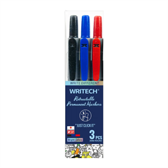 Permanentni marker Writech Retractable click, 3 komada