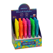 Marker Writech Fluo Click, kompletan stalak, 24 komada