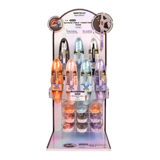 Nalivpero Writech Retractable Click + 5 refil patrona, kompletan stalak, 43 komada