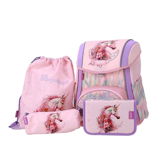 Školska torba ABC123 Ergo Premium Jednorog (4-dijelni set)