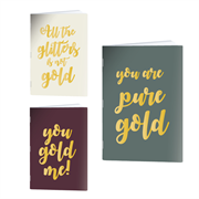 Bilježnica A4 Rucksack Only, Gold Quotes, crte s 9 mm rubom, 52 lista, sortirano