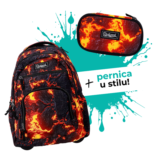 Komplet Rucksack Only Lava Storm: ruksak na kotačima + pernica