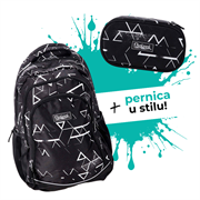 Komplet Rucksack Only Black Lines: ruksak + pernica