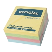 Samoljepljivi listići u bloku Official, 76 x 76 mm, u boji