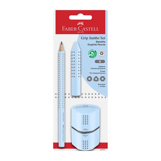 Komplet Faber-Castell Grip Jumbo (3-dijelni), sky blue
