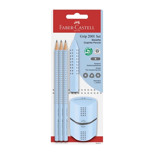 Komplet Faber-Castell Grip Sleeve (5-dijelni), sky blue