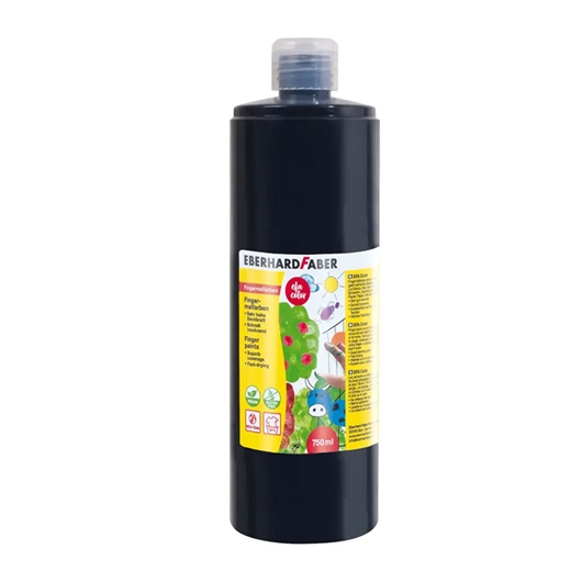 Boja za prste Eberhard Faber, crna, 740 ml