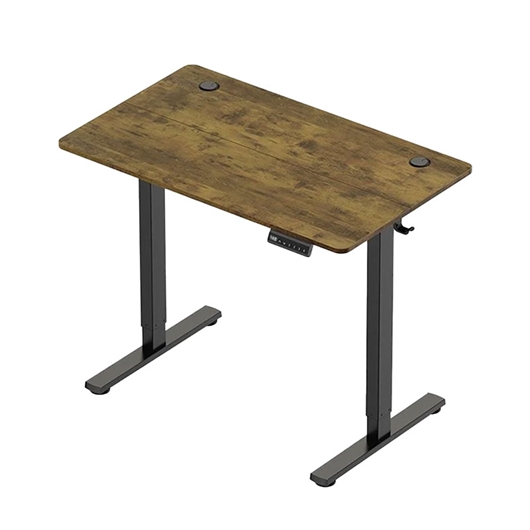 Električni podizni stol VonHaus s USB-C punjenjem (100 x 60 cm), orahovo drvo, crna baza