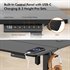Električni podizni stol VonHaus s USB-C punjenjem (100 x 60 cm), mat crna, crna baza