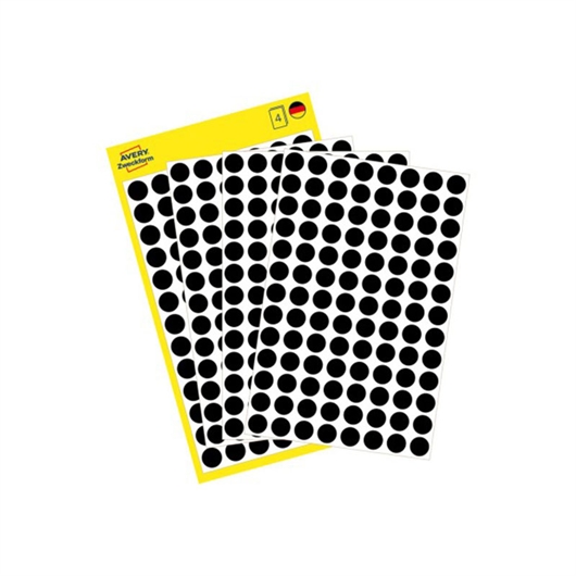 Okrugle samoljepljive naljepnice Avery Zweckform 3009, (Ø 8), crne