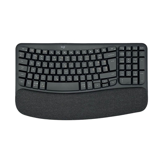 Tipkovnica Logitech Wave Keys, HR gravura, bežična, grafitna